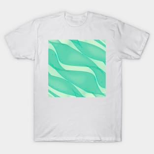 Abstract flowing ribbons in mint green T-Shirt
